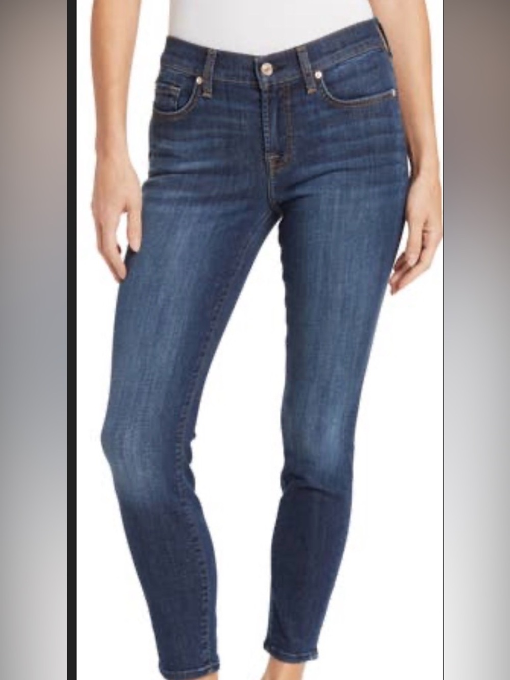 7 For All Mankind Men's Dark Blue Straight Jeans